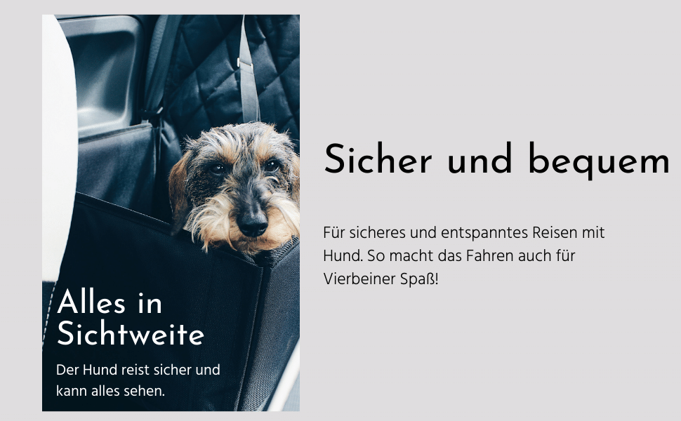 Hundeautositz - sicher und bequem