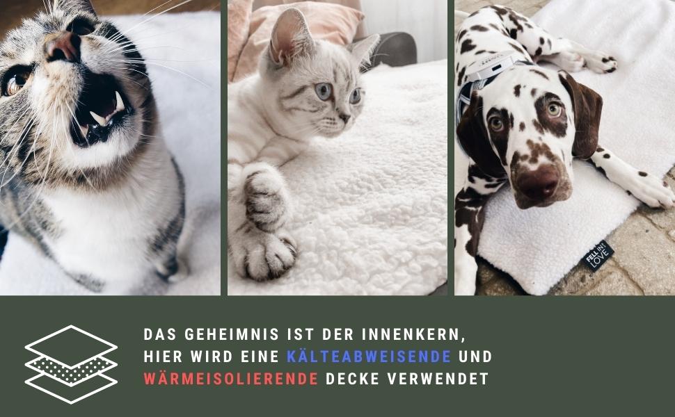 Kälteabweisende und wärmeisolierende Schicht in der Heizdecke