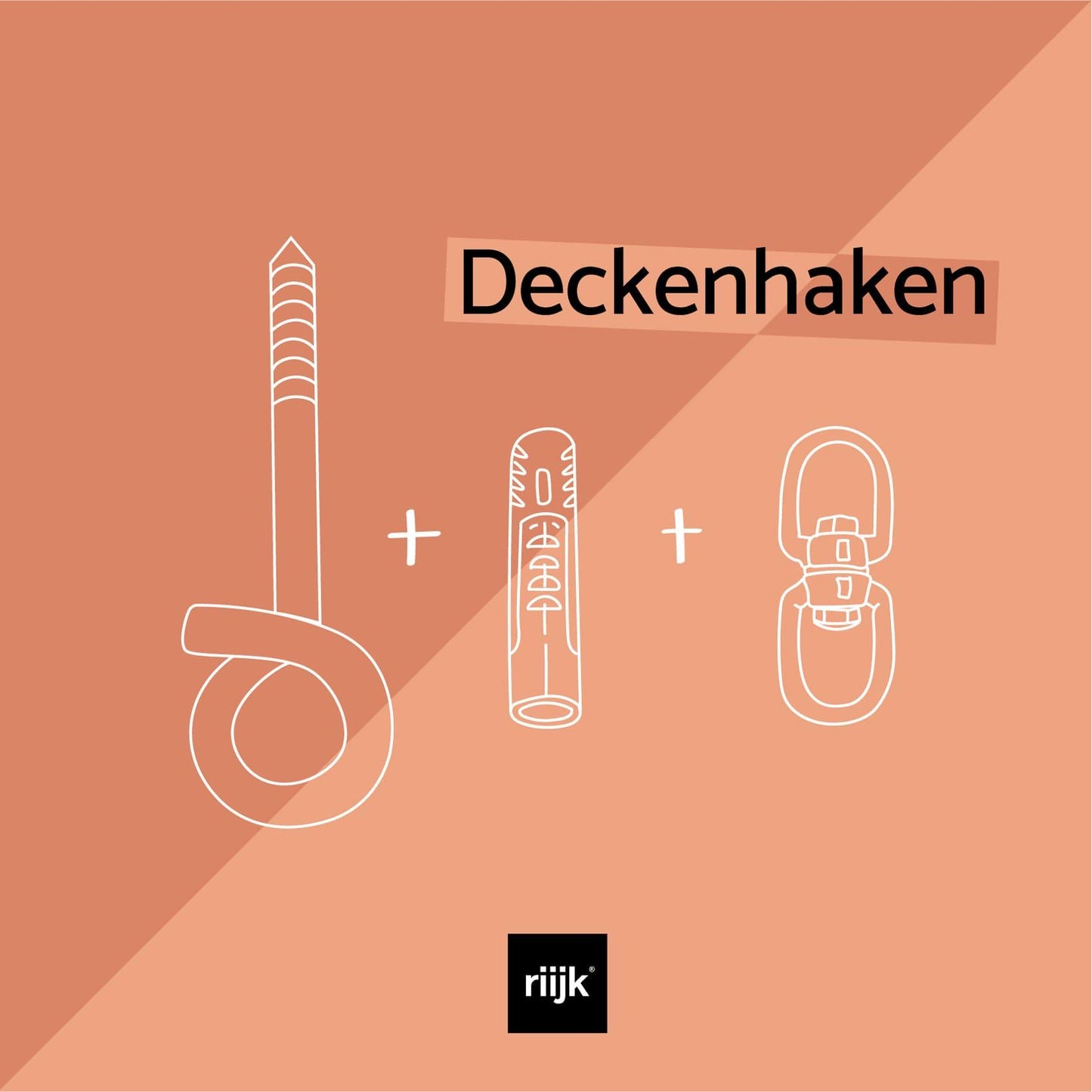 Deckenhaken Set mit Dübel und Drehwirbel