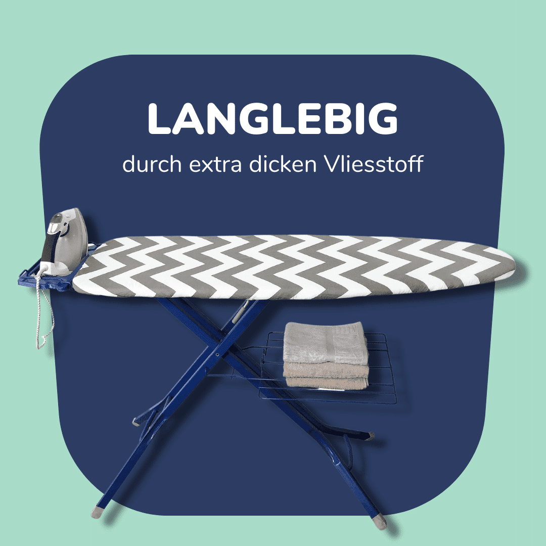 langlebiger Bügelbrettbezug durch dicken Vliesstoff