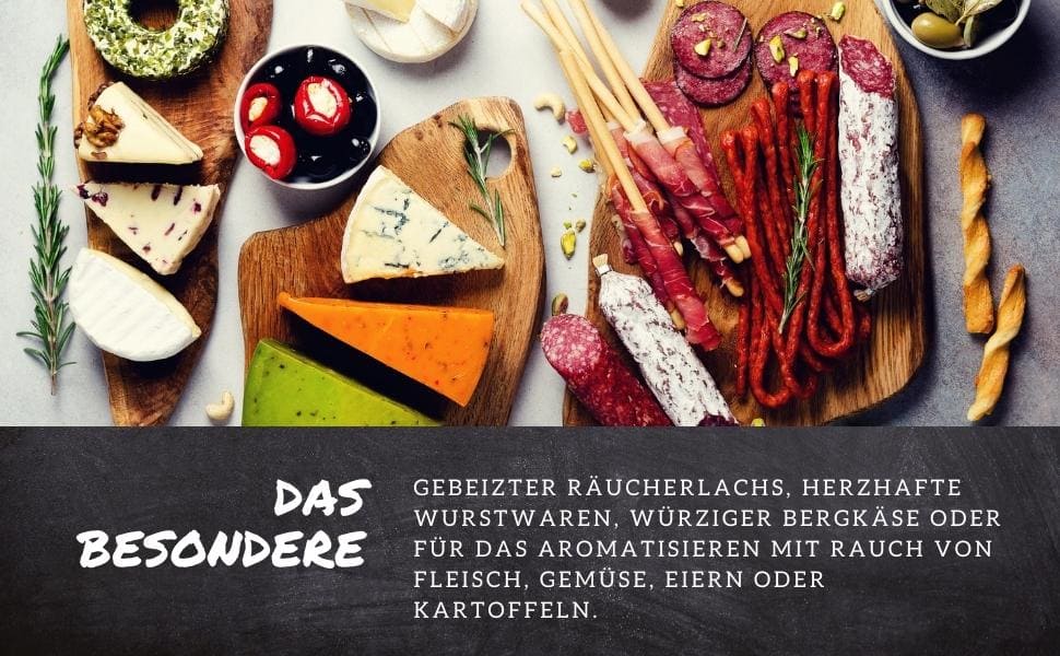 Geräucherte Wurst, Lachs oder Käse