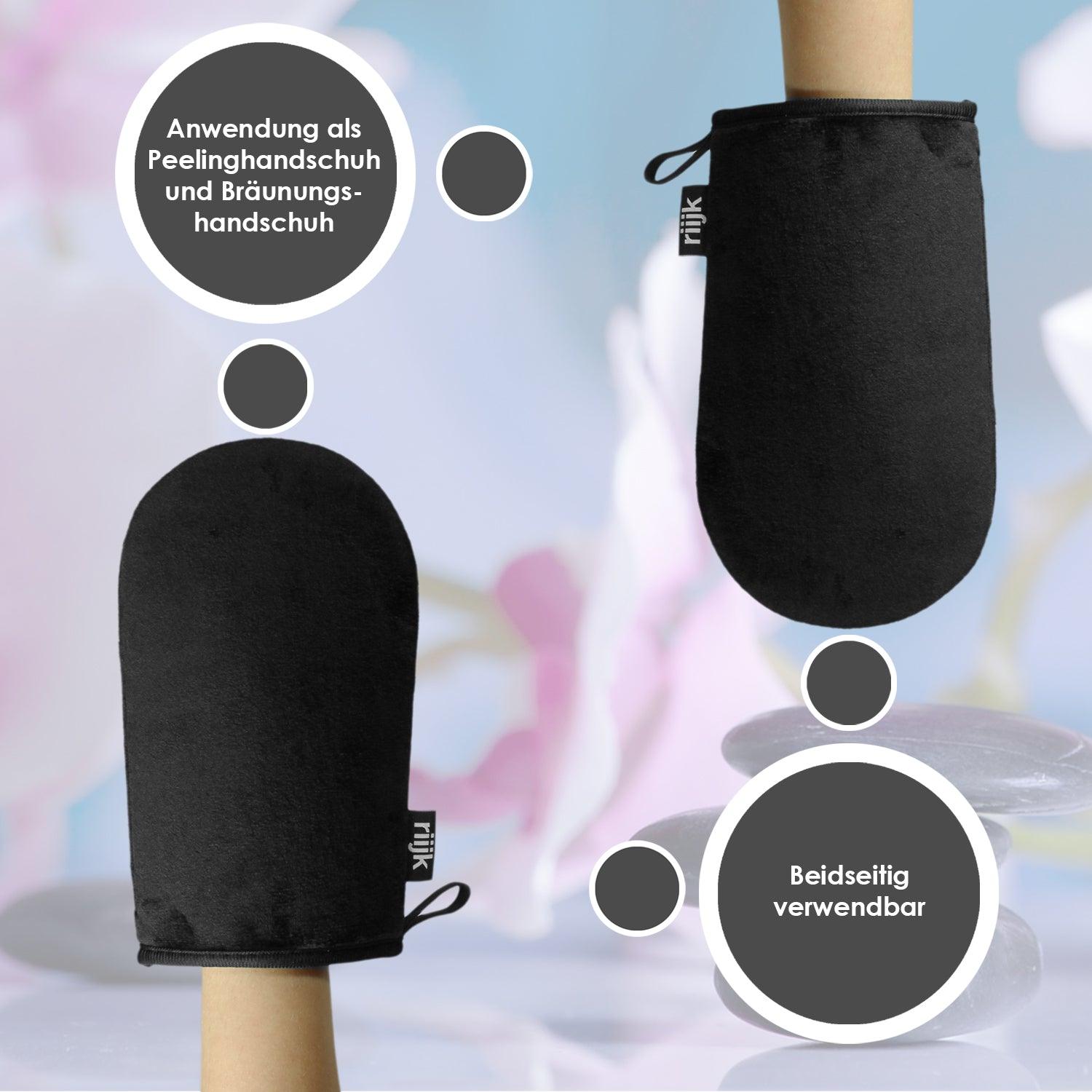 handschuh bräunungscreme ▻ riijk® Bräunungscreme Handschuh ✓ Schwarz doppelseitig