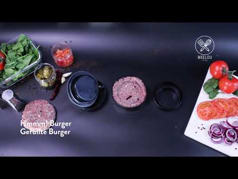 Burgerpresse Set mit 100 Pattie-Trenner und Rezepten
