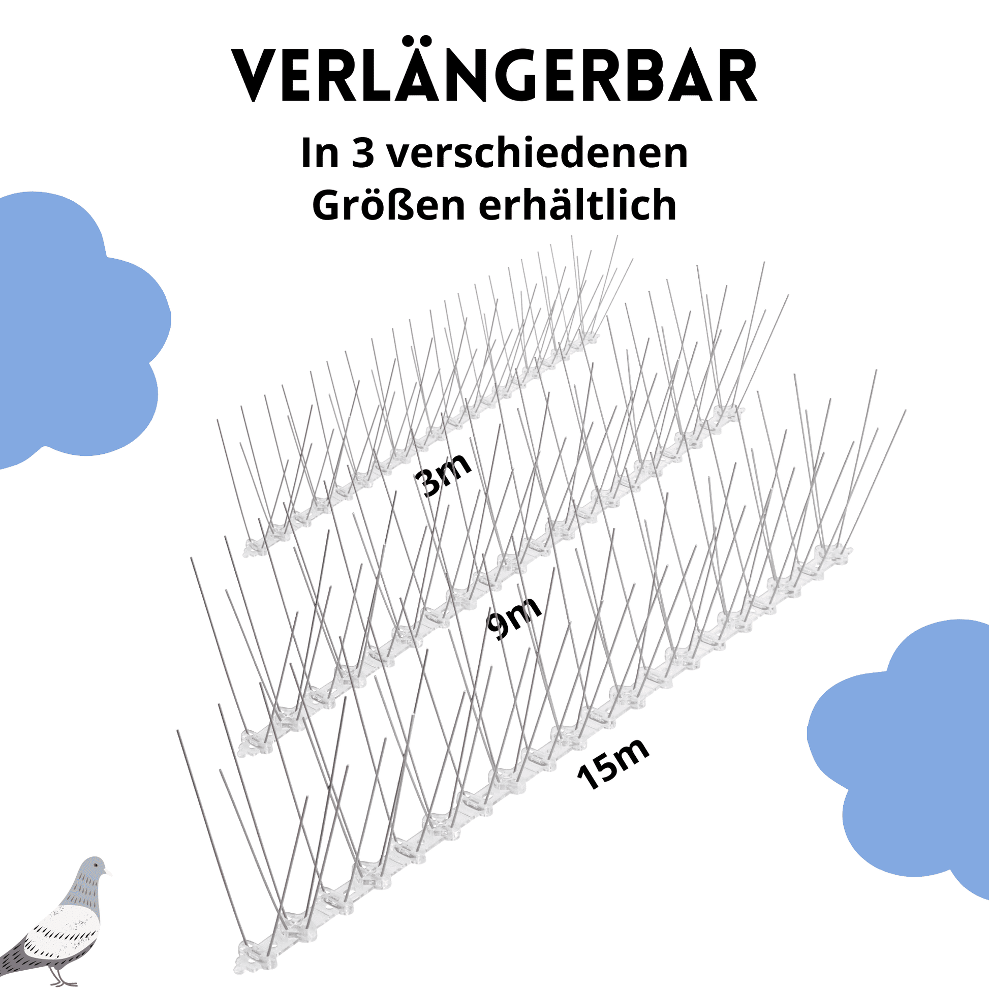 Taubenabwehr Größen